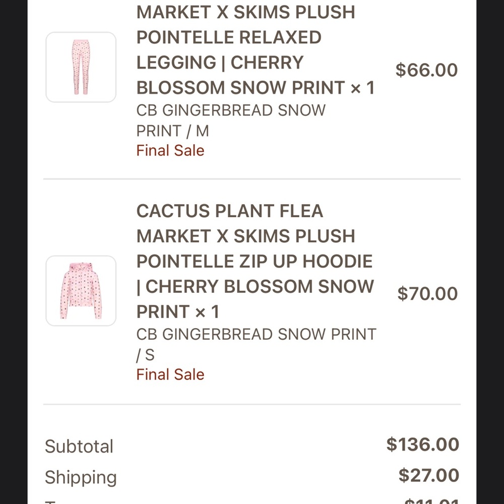 Market x Skims Cherry Blossom Snow Print Pajama Set